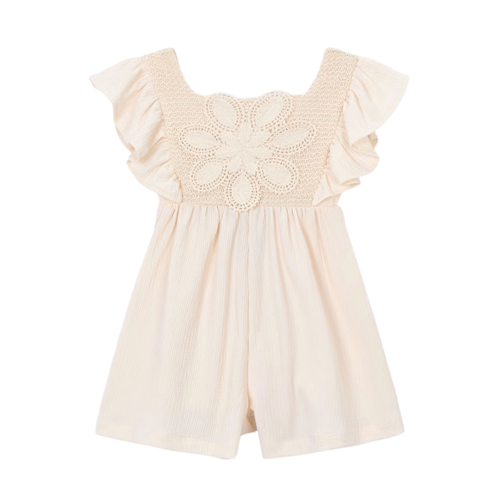 Knit Crochet Romper - Chickpea