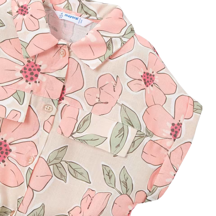 Printed Shirt with Top - Tangerine