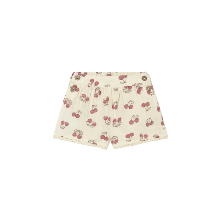 Lace-Trim Cherry Shorts