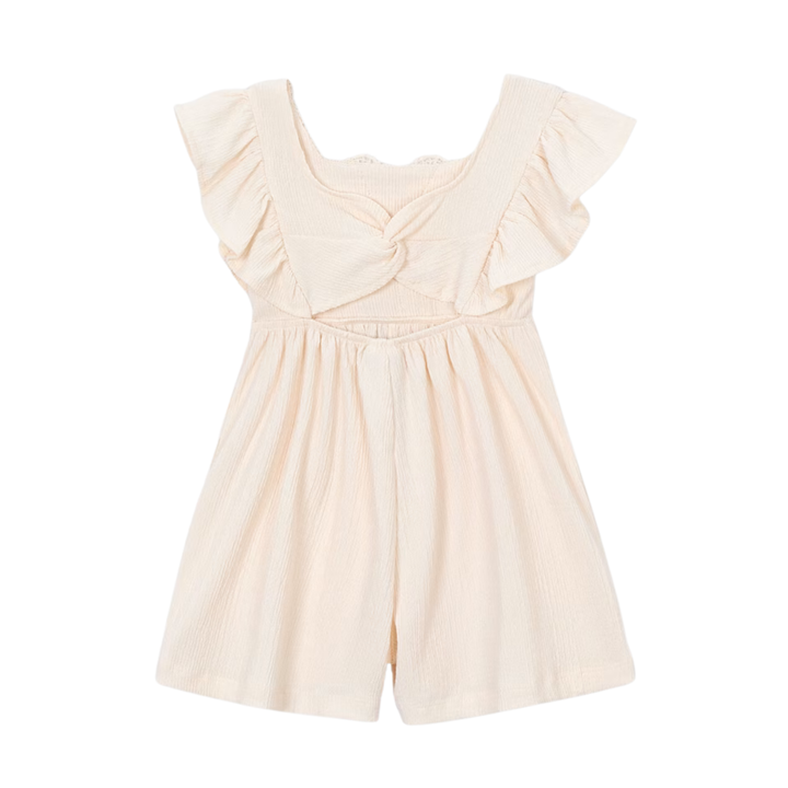 Knit Crochet Romper - Chickpea