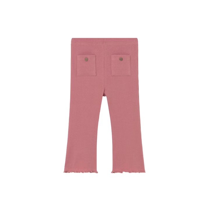 Flare Rib Knit Leggings - Blush