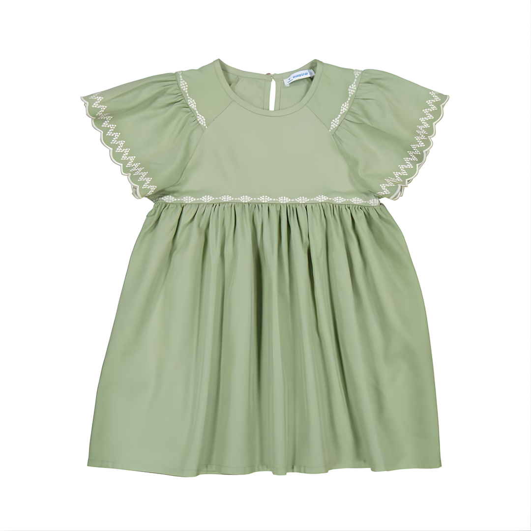 Embroidered Dress - Moss
