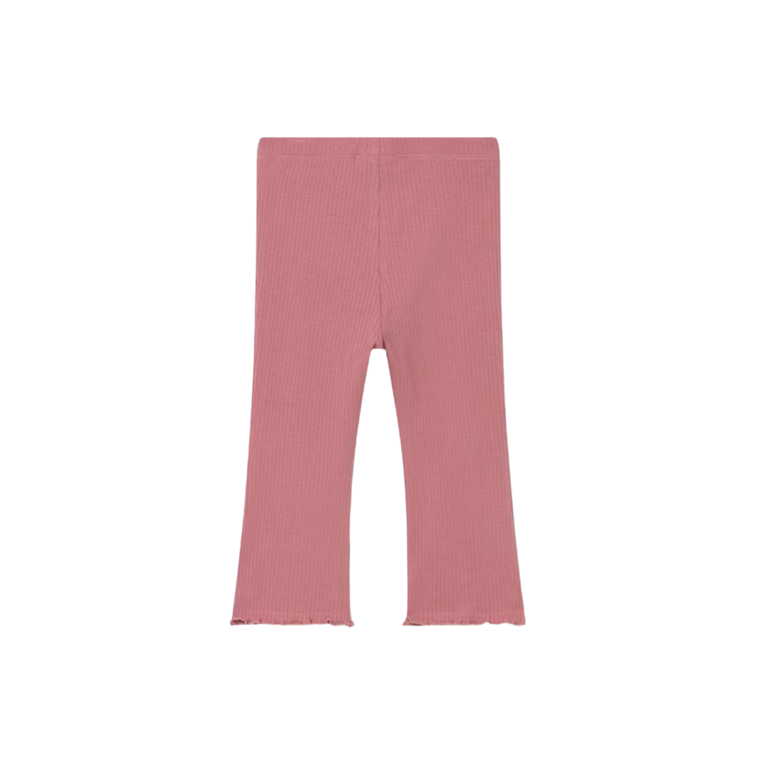Flare Rib Knit Leggings - Blush