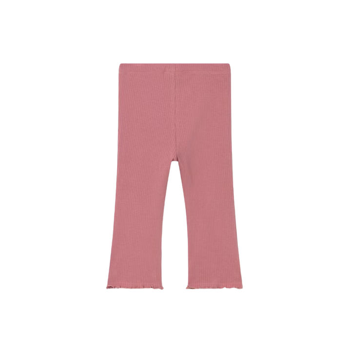 Flare Rib Knit Leggings - Blush