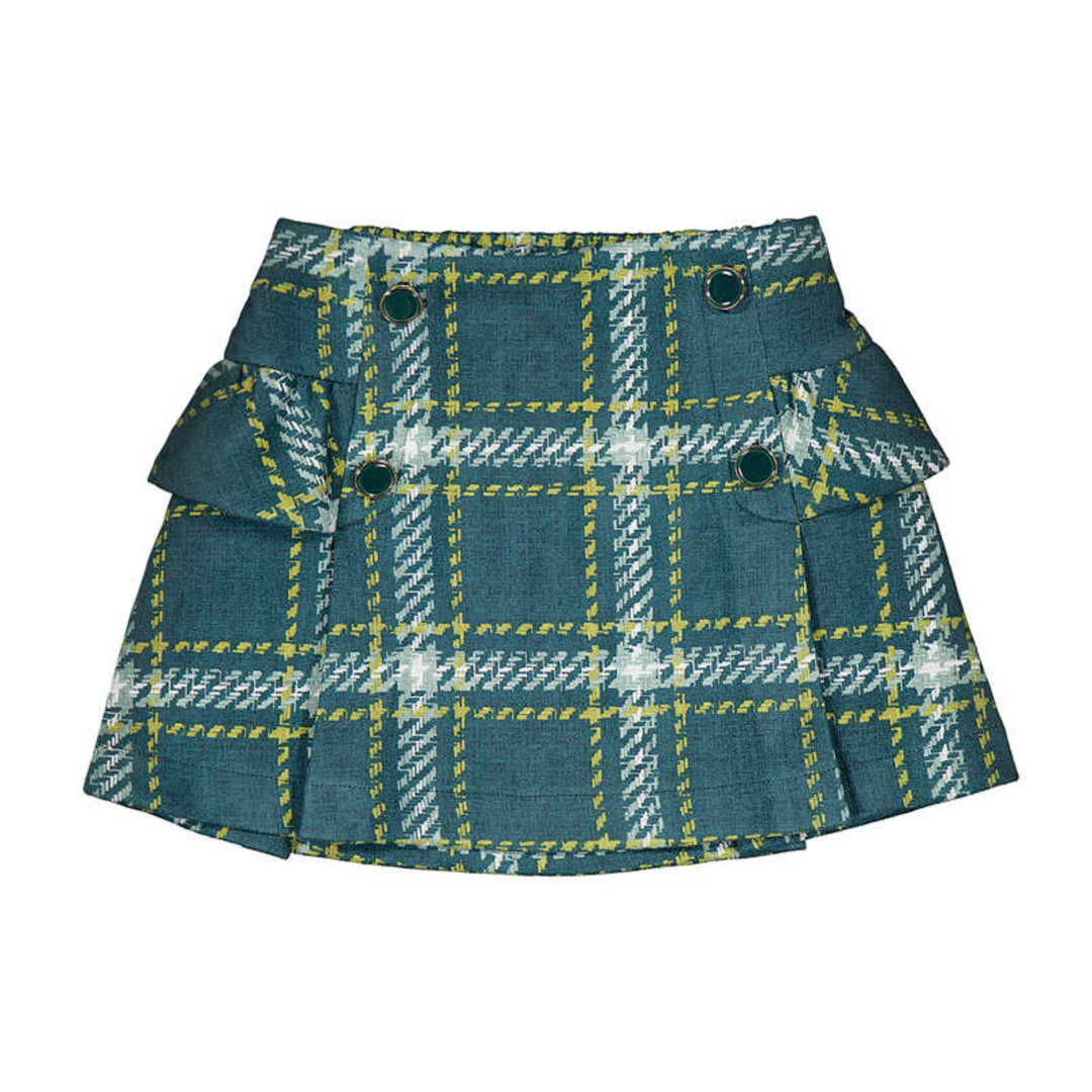 Plaid Suede Skirt