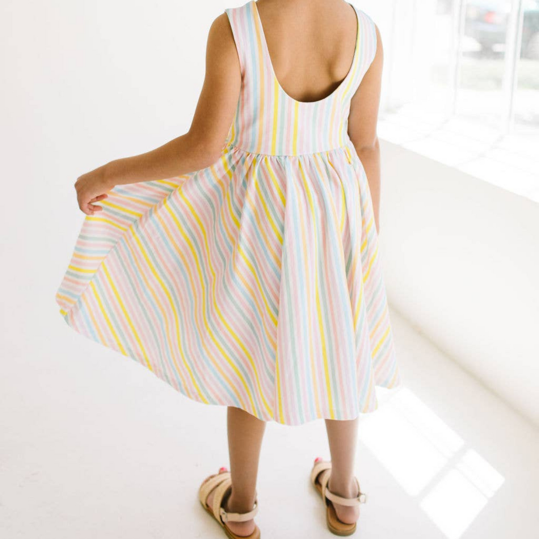 Tank Dress in Pastel Stripe