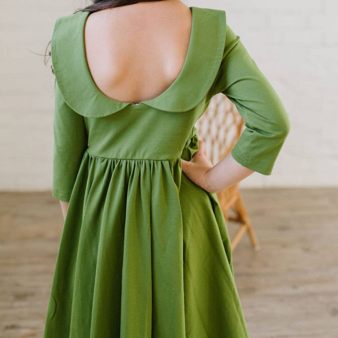 Rubina Dress in Moss Green