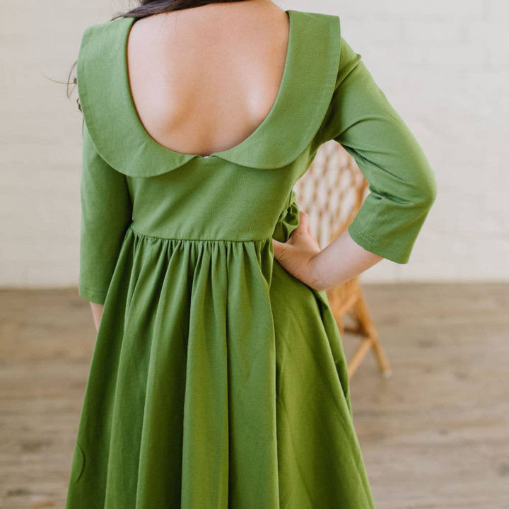 Rubina Dress in Moss Green