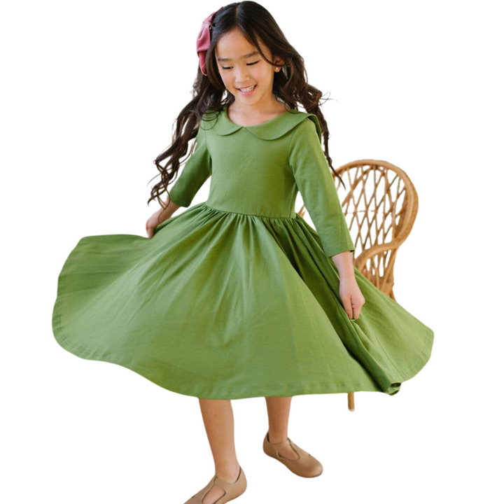 Rubina Dress in Moss Green