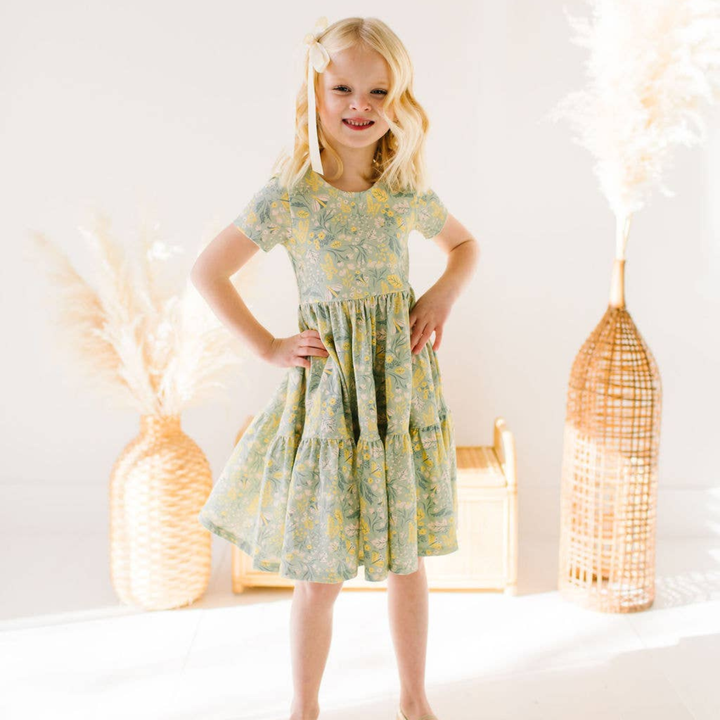Classic Ruffle Dress in Sunlit Sage
