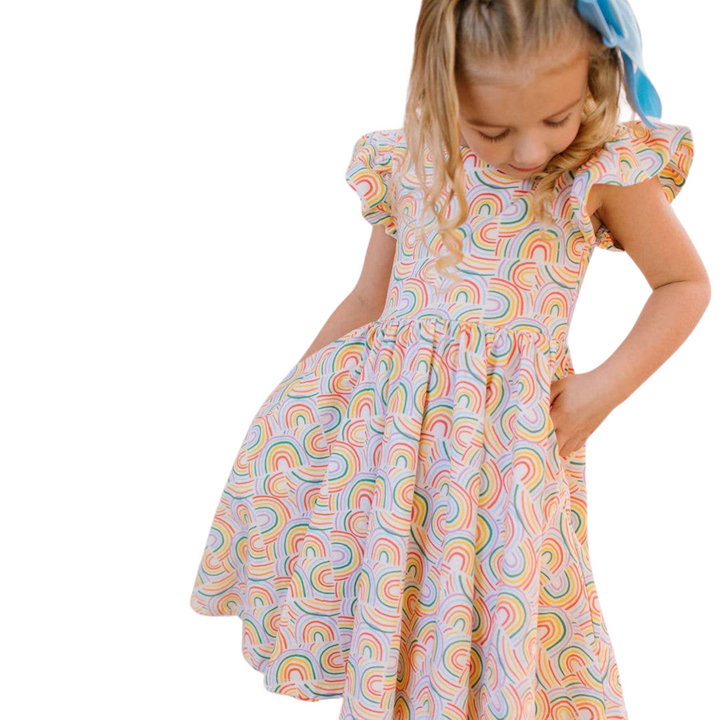 Olivia Dress in Primary Rainbow