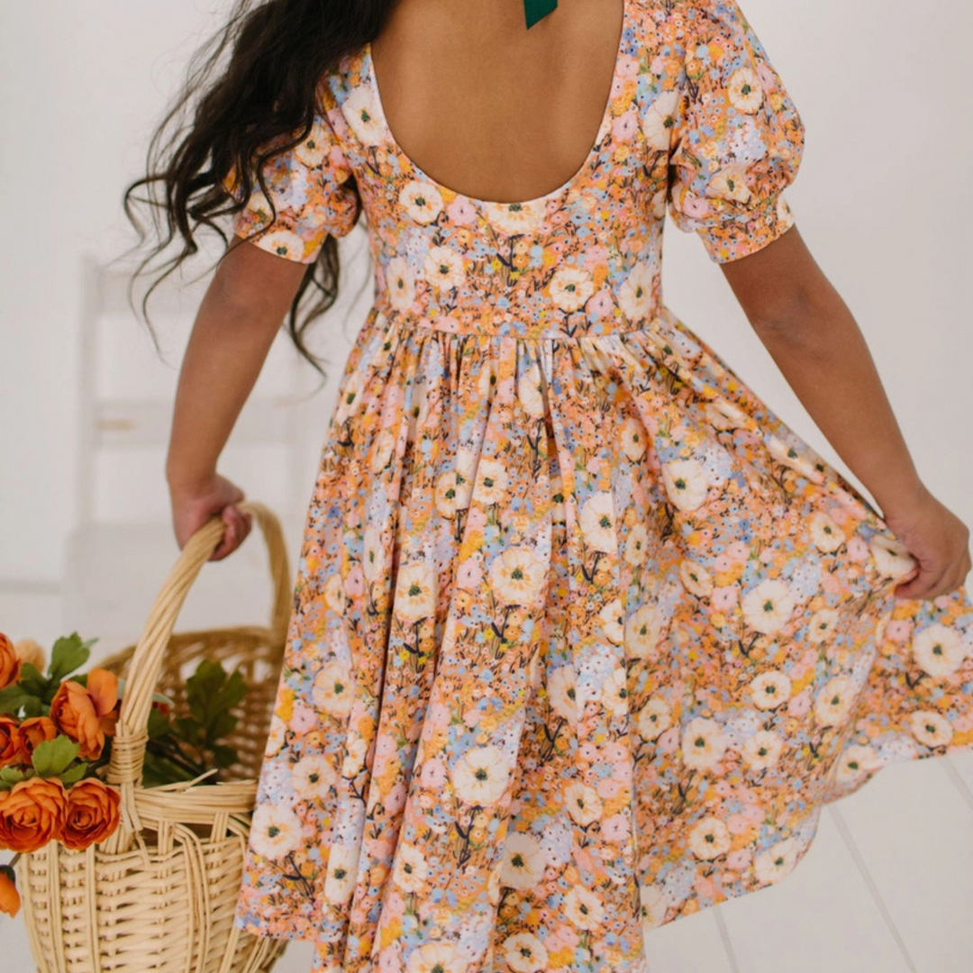 Puff Twirl Dress in Bouquet