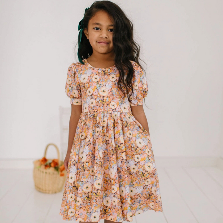 Puff Twirl Dress in Bouquet