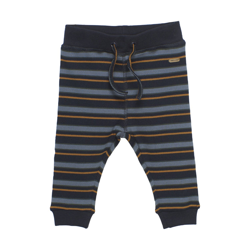 Navy Striped Rib Baby Pants