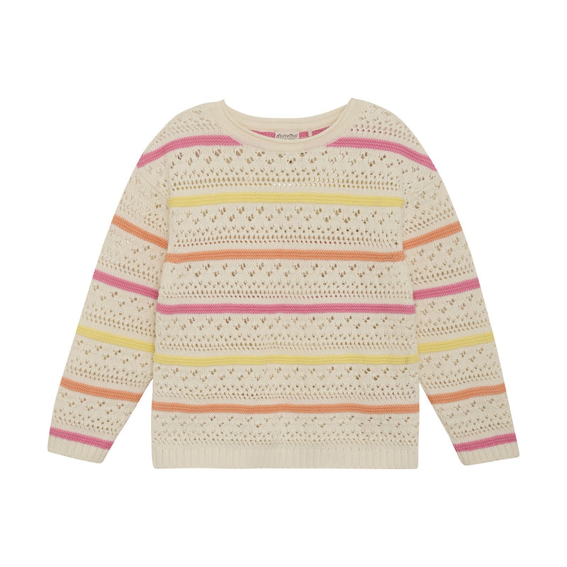 Pink Striped Knit Pullover