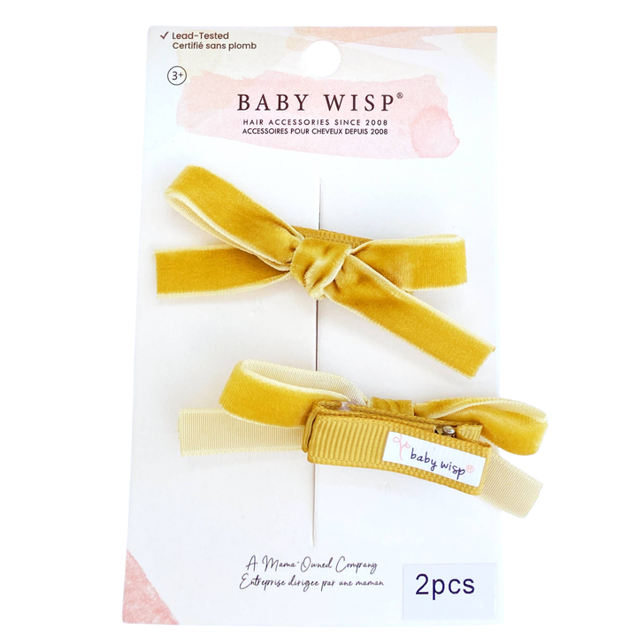 Velvet Pigtail Alligator Hair Clips Bows