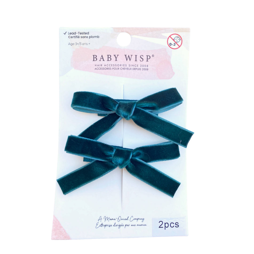 Velvet Pigtail Alligator Hair Clips Bows