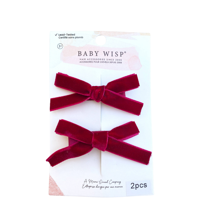 Velvet Pigtail Alligator Hair Clips Bows