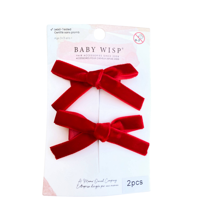 Velvet Pigtail Alligator Hair Clips Bows