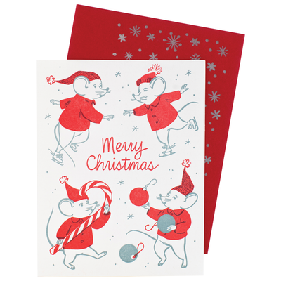 Festive Mice Christmas Card