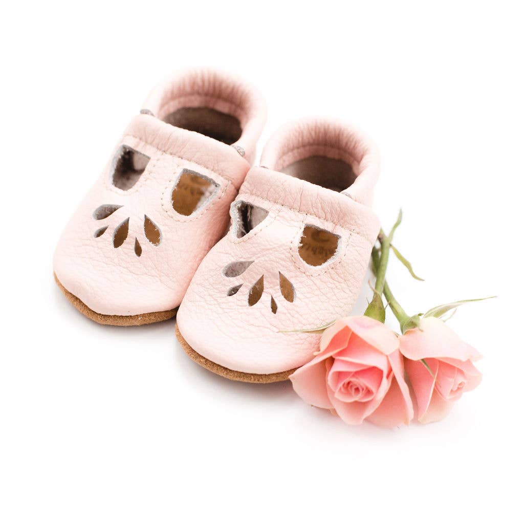 Lotus T-Strap Moccasin - Rose Blush