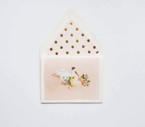 Baby Stork Blush Card