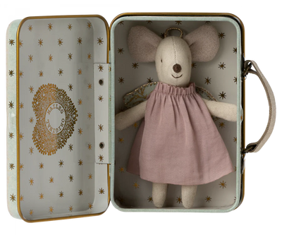 Angel Mouse in Suitcase