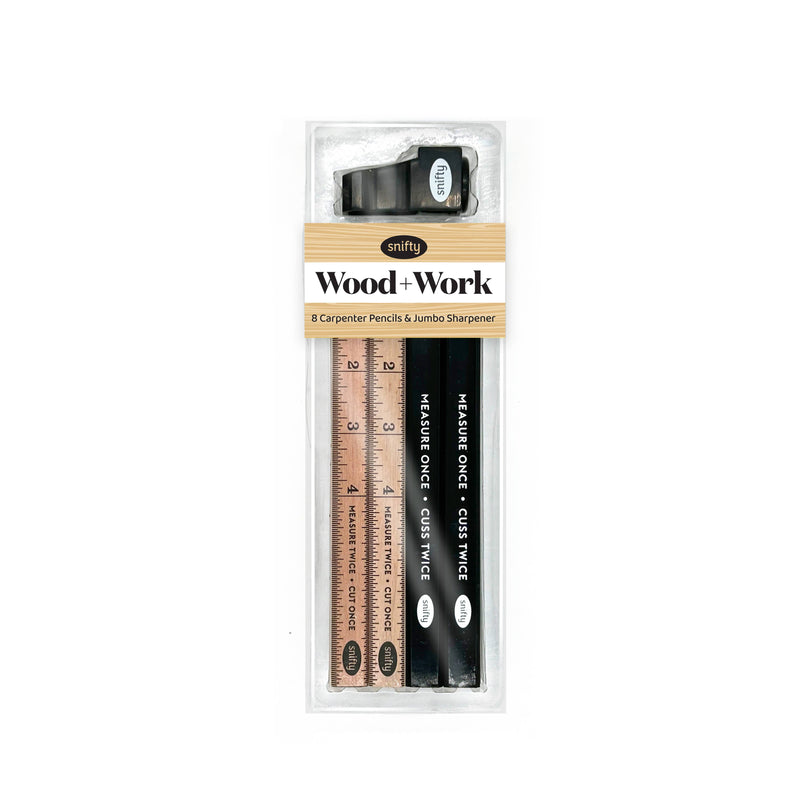 Wood & Work Carpenter Pencils with Sharpener