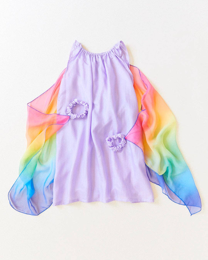 Silk Fairy Dress - Lavender/Rainbow