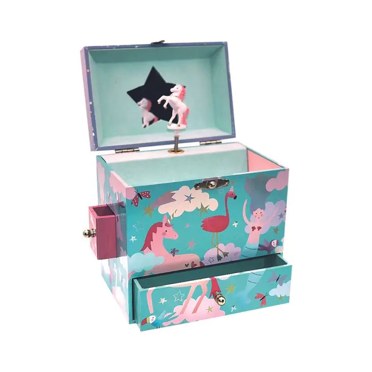 Musical Jewelry Box with 3 Drawers - Fantasy