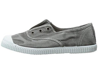 Washed Grey Canvas Laceless Sneaker