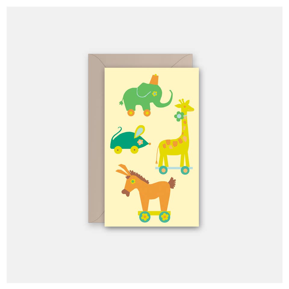 Retro Pull Toys Gift Enclosure Card