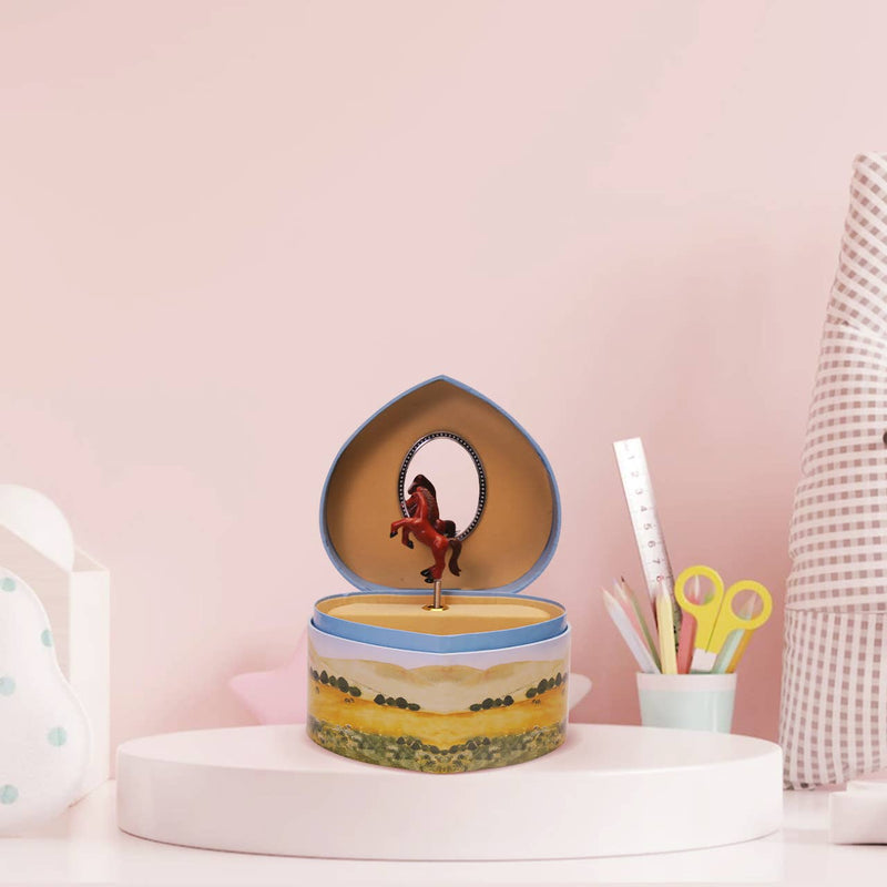 Love Of Horses Heart-Shaped Musical Jewelry Box