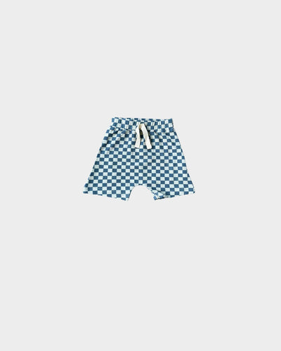 Boy's Harem Shorts - Blue Green Checkered