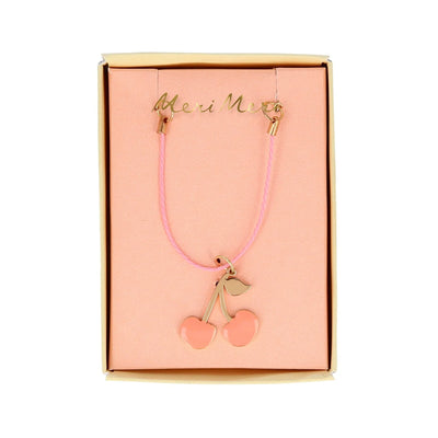 Cherries Enamel Necklace