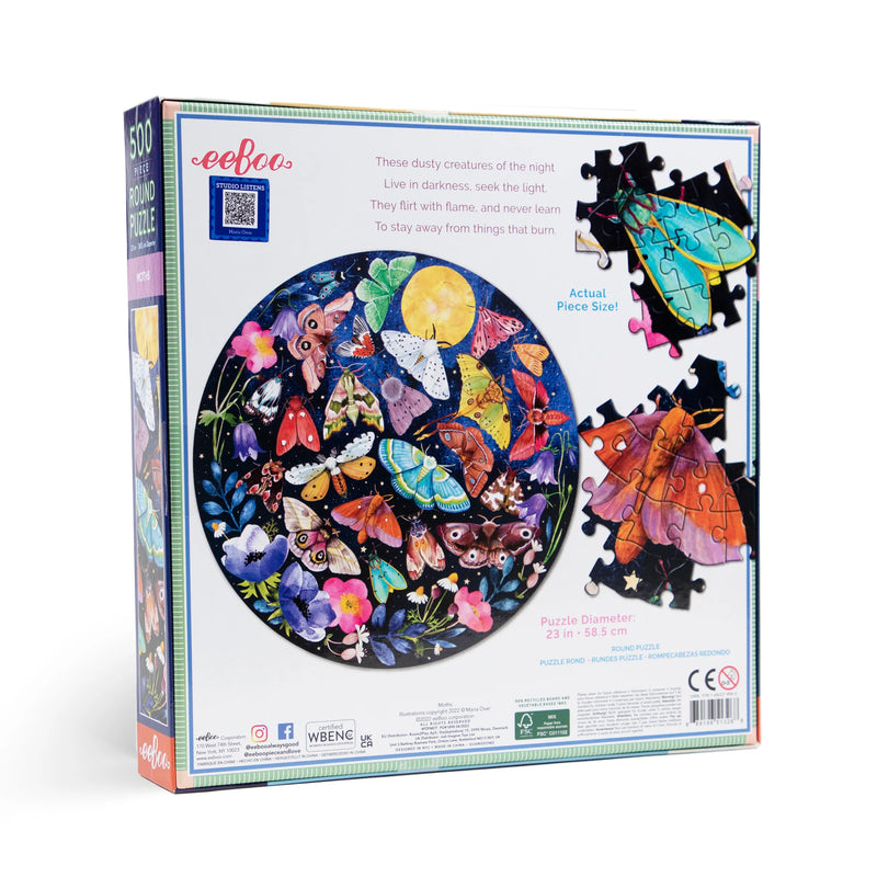 Moths 500pc Round Puzzle