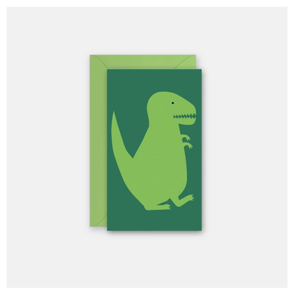 Green Dinosaur Gift Enclosure Card