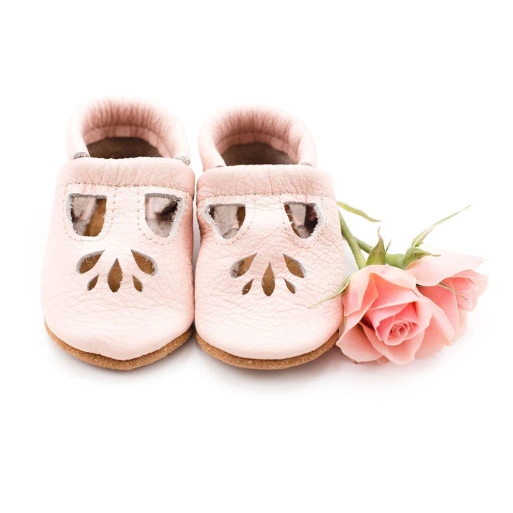 Lotus T-Strap Moccasin - Rose Blush