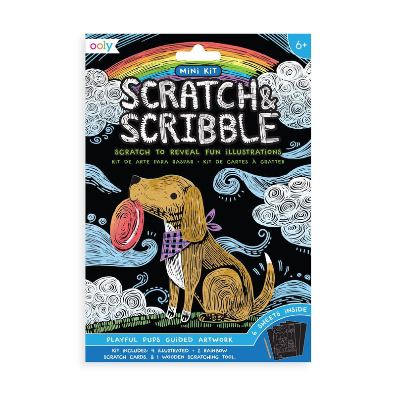 Mini Scratch & Scribble Art Kit -  Playful Pups