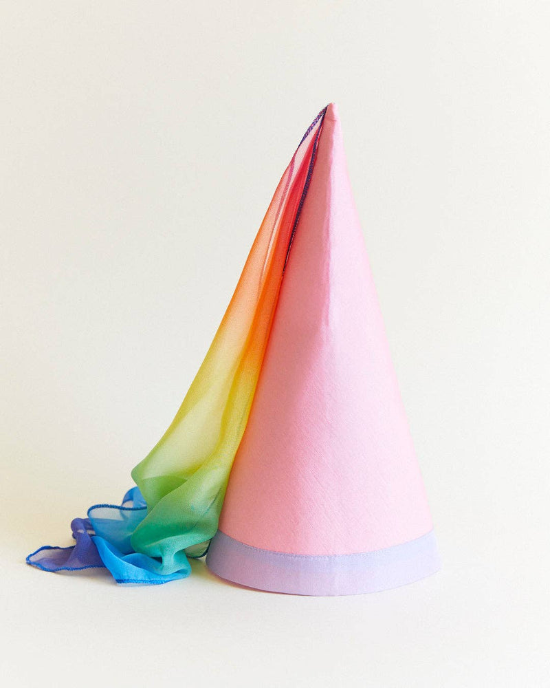 Silk Princess Hat - Pink/Rainbow