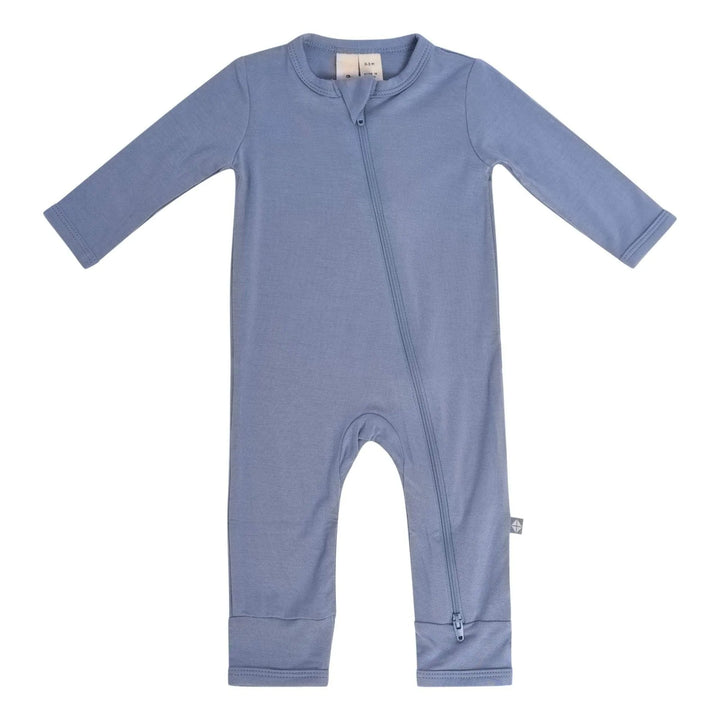 Solid Zippered Romper - Slate