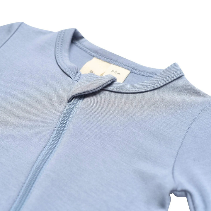 Solid Zippered Romper - Slate